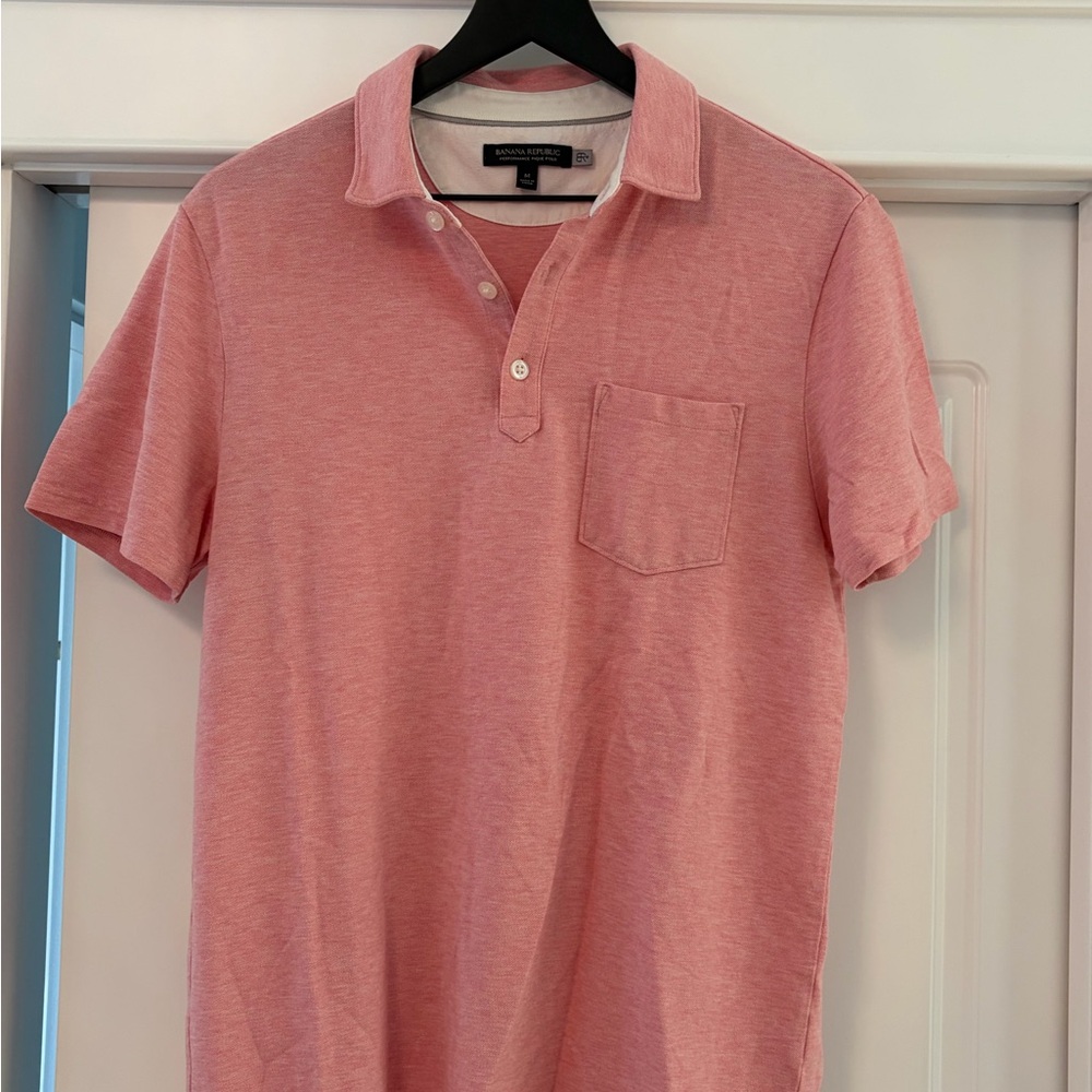 Banana Republic Light Red Polo Shirt
